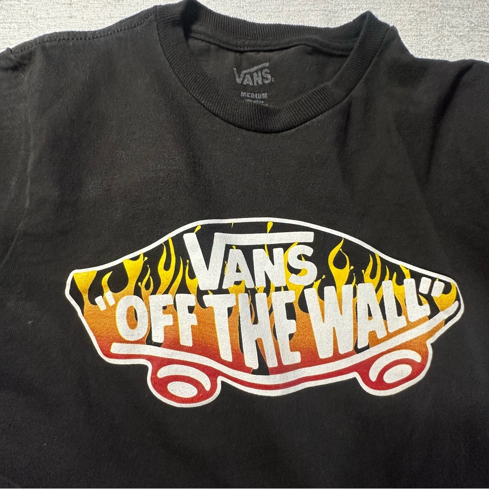 Vans Kids “Off the Wall” Skateboard Graphic Black T-Shirt Size Medium - Picture 4 of 10